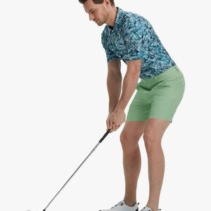 Men's Stylish Light Green Flat Front Shorts